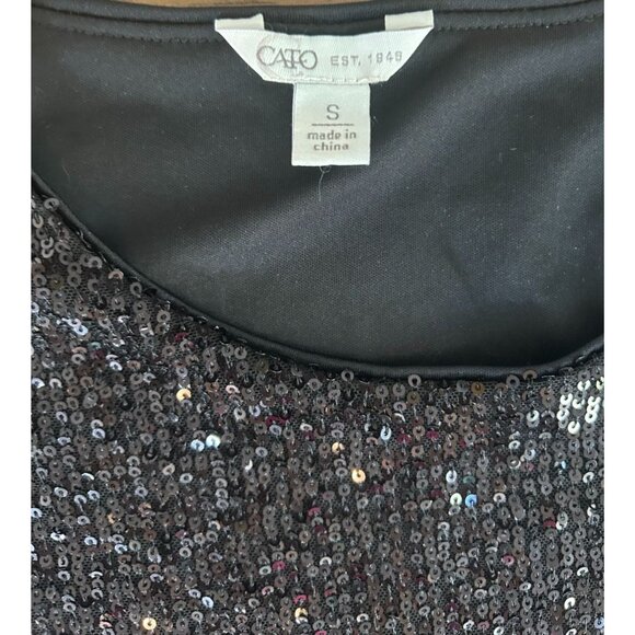 NWOT Cato Sparkly Black Women's S Top, Lined MSRP $49 - Picture 3 of 5